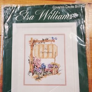 Sealed Elsa Williams The Sign Post PERSONALIZABLE Cross Stitch sampler 8"x10"